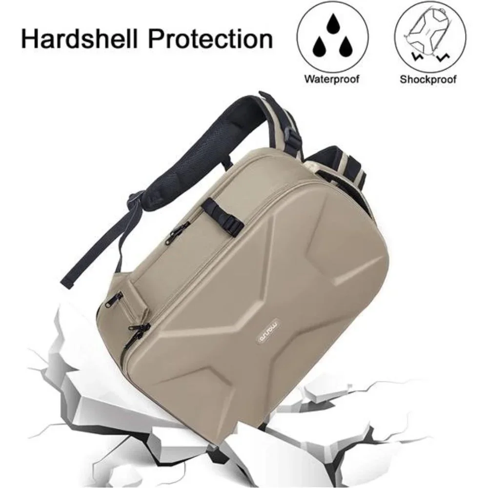 Camera Bag 15-16 inch Waterproof Hardshell Case with Tripod Holder, Camel